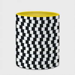 Кружка 3D Шахматная Иллюзия Искажения, цвет: 3D-белый + желтый — фото 2