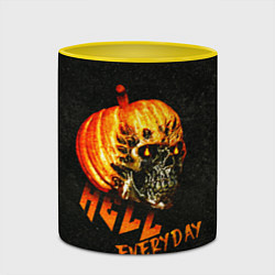 Кружка 3D Helloween череп тыква scull pumkin, цвет: 3D-белый + желтый — фото 2