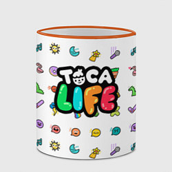 Кружка 3D Логотип Toca Boca Тока Бока, цвет: 3D-оранжевый кант — фото 2