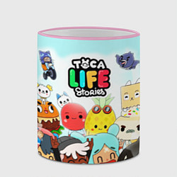 Кружка 3D Toca Boca Тока Бока все персонажи, цвет: 3D-розовый кант — фото 2