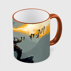 Кружка 3D Dragonborne is here, цвет: 3D-оранжевый кант