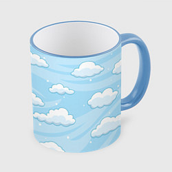 Кружка 3D Зимние облака, цвет: 3D-небесно-голубой кант