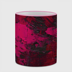 Кружка 3D Бордовые мазки в тёмно-красных тонах, цвет: 3D-розовый кант — фото 2