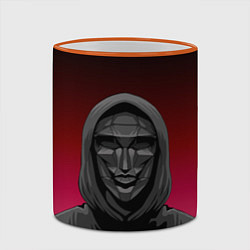Кружка 3D Распорядитель игры на черно розовом фоне, цвет: 3D-оранжевый кант — фото 2