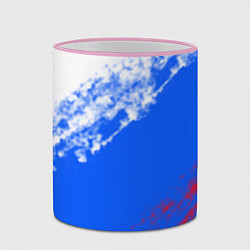Кружка 3D Флаг РФ триколор, цвет: 3D-розовый кант — фото 2