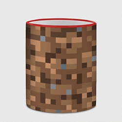 Кружка 3D ЗЕМЛЯ DIRT MINECRAFT, цвет: 3D-красный кант — фото 2