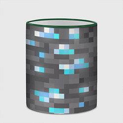 Кружка 3D АЛМАЗНАЯ РУДА DIAMOND ORE MINCRAFT, цвет: 3D-зеленый кант — фото 2