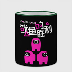 Кружка 3D Squid game: among us, цвет: 3D-зеленый кант — фото 2