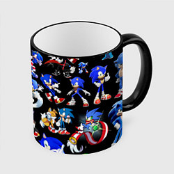 Кружка 3D SONIC PATTERN HERO СОННИК, цвет: 3D-черный кант