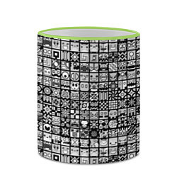 Кружка 3D Geometry Dash: BW Pattern, цвет: 3D-светло-зеленый кант — фото 2