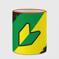 Кружка 3D JDM GREEN YELLOW LOGO, цвет: 3D-оранжевый кант — фото 2