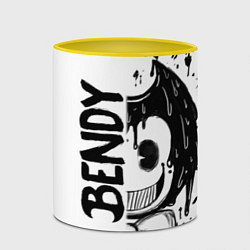 Кружка 3D BENDY - БЕНДИ БРЫЗГИ КРАСКИ, цвет: 3D-белый + желтый — фото 2