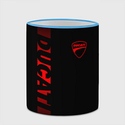 Кружка 3D DUCATI BLACK RED LINE, цвет: 3D-небесно-голубой кант — фото 2
