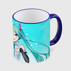 Кружка 3D Hatsune Miku, Мику Хацунэ, цвет: 3D-синий кант