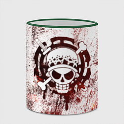 Кружка 3D Трафальгар Ло Пираты сердца Весёлый Роджер, цвет: 3D-зеленый кант — фото 2