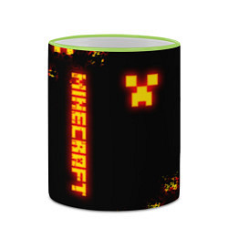 Кружка 3D MINECRAFT ОГНЕННЫЙ КРИПЕР, цвет: 3D-светло-зеленый кант — фото 2