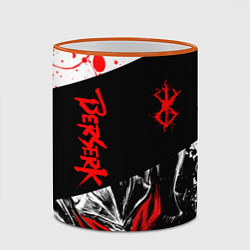 Кружка 3D Берсерк черная маска с логотипом, цвет: 3D-оранжевый кант — фото 2