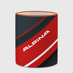 Кружка 3D Alpina Sport Лого Эмблема спина, цвет: 3D-оранжевый кант — фото 2