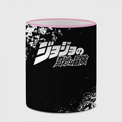 Кружка 3D JOJOS BIZARRE ADVENTURE БРЫЗГИ КРАСОК СИМВОЛЫ, цвет: 3D-розовый кант — фото 2