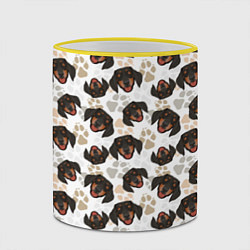 Кружка 3D Такса Dachshund Dog, цвет: 3D-желтый кант — фото 2