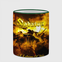 Кружка 3D A Lifetime of War - Sabaton, цвет: 3D-зеленый кант — фото 2