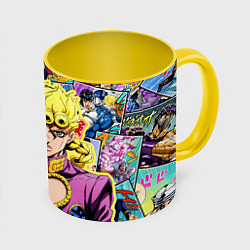 Кружка 3D JoJos Bizarre Adventure - Джорно Джованна, цвет: 3D-белый + желтый