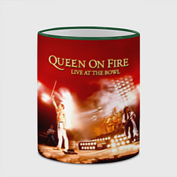 Кружка 3D Queen on Fire - Live at the Bowl, цвет: 3D-зеленый кант — фото 2