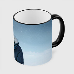 Кружка 3D MIN YOONGI BTS WINTER, цвет: 3D-черный кант