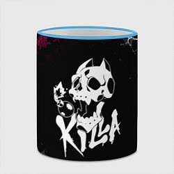 Кружка 3D JOJO KILLER QUEEN КИЛЛЕР КВИН KILLA ЧЕРЕП, цвет: 3D-небесно-голубой кант — фото 2