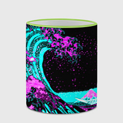 Кружка 3D НЕОНОВАЯ ЯПОНИЯ, ВОЛНА, ФУДЗИЯМА NEON JAPAN, цвет: 3D-светло-зеленый кант — фото 2