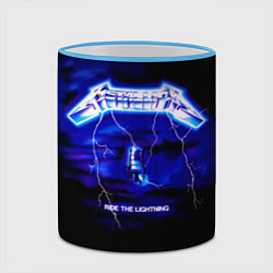 Кружка 3D Ride the Lightning - Metallica, цвет: 3D-небесно-голубой кант — фото 2