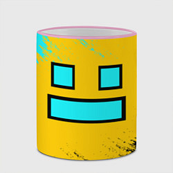 Кружка 3D GEOMETRY DASH SMILE БРЫЗГИ КРАСОК, цвет: 3D-розовый кант — фото 2