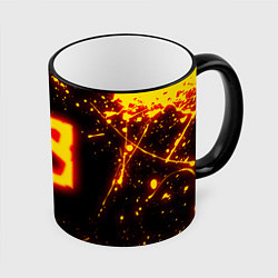 Кружка 3D DOTA 2 FIRE LOGO ДОТА 2 ОГНЕННЫЙ ЛОГО, цвет: 3D-черный кант