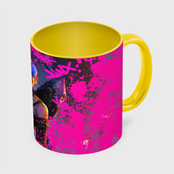 Кружка 3D Jinx v2 Arcane LoL, цвет: 3D-белый + желтый
