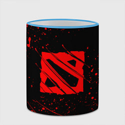 Кружка 3D DOTA 2 БРЫЗГИ КРАСОК, КРОВЬ, цвет: 3D-небесно-голубой кант — фото 2
