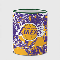 Кружка 3D LAKERS ФИРМЕННЫЕ ЦВЕТА БРЫЗГИ КРАСОК LA, цвет: 3D-зеленый кант — фото 2