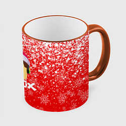 Кружка 3D ROBLOX НОВОГОДНИЙ SMILE 2022, цвет: 3D-оранжевый кант