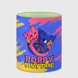 Кружка 3D Huggy Wuggy and Kissy Missy Poppy Playtime, цвет: 3D-светло-зеленый кант — фото 2