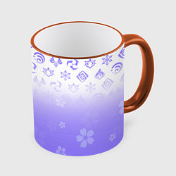 Кружка 3D GENSHIN IMPACT SYMBOL PATTERN SAKURA САКУРА, цвет: 3D-оранжевый кант