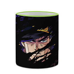 Кружка 3D JOJOS BIZARRE ADVENTURE ЛИЦО ГЕРОЯ, цвет: 3D-светло-зеленый кант — фото 2