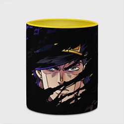 Кружка 3D JOJOS BIZARRE ADVENTURE ЛИЦО ГЕРОЯ, цвет: 3D-белый + желтый — фото 2