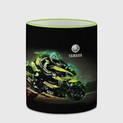 Кружка 3D YAMAHA - famous racing team!, цвет: 3D-светло-зеленый кант — фото 2