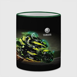 Кружка 3D YAMAHA - famous racing team!, цвет: 3D-зеленый кант — фото 2