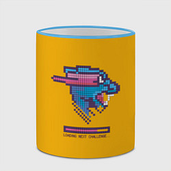 Кружка 3D Mr Beast Pixel Art, цвет: 3D-небесно-голубой кант — фото 2