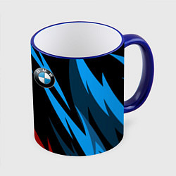 Кружка 3D BMW Логотип Узор, цвет: 3D-синий кант