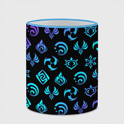 Кружка 3D NEON SYMBOL HERO GENSHIN IMPACT, цвет: 3D-небесно-голубой кант — фото 2