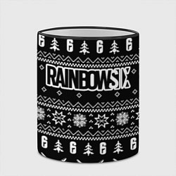 Кружка 3D ЧЁРНЫЙ СВИТЕР RAINBOW SIX SIEGE НОВОГОДНИЙ 2022, цвет: 3D-черный кант — фото 2