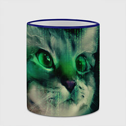 Кружка 3D Cat in The Digital World, цвет: 3D-синий кант — фото 2
