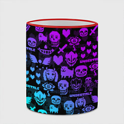 Кружка 3D UNDERTALE NEON PATTERN УЗОР, цвет: 3D-красный кант — фото 2