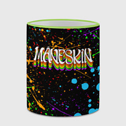 Кружка 3D MANESKIN, ЦВЕТНЫЕ КРАСКИ, БРЫЗГИ, цвет: 3D-светло-зеленый кант — фото 2